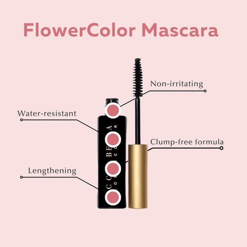Ecco Bella FlowerColor Vegan Mascara - Plant-Based Formula for Lush Black Lashes