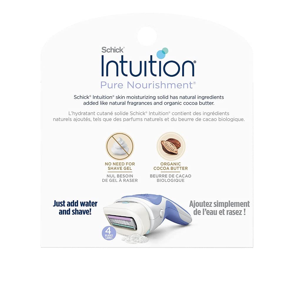 Intuition Pure Nourishment Renewing Advanced Moisture Women Razor Refill Cartridges, 6 count(3count x 2Pack)