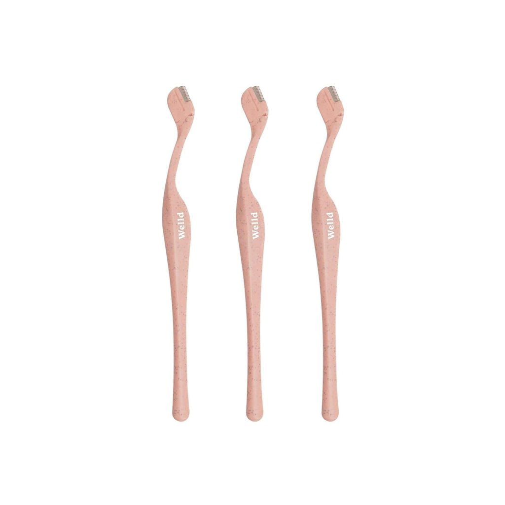 Welld Eyebrow Touch Up Razors, Precision Control For Removing Unwanted Facial Hair And Dermaplaning, Dermaplane Blade For Face, Stainless Steel, Dispossable, Ideal For Men And Women, Pack of 3