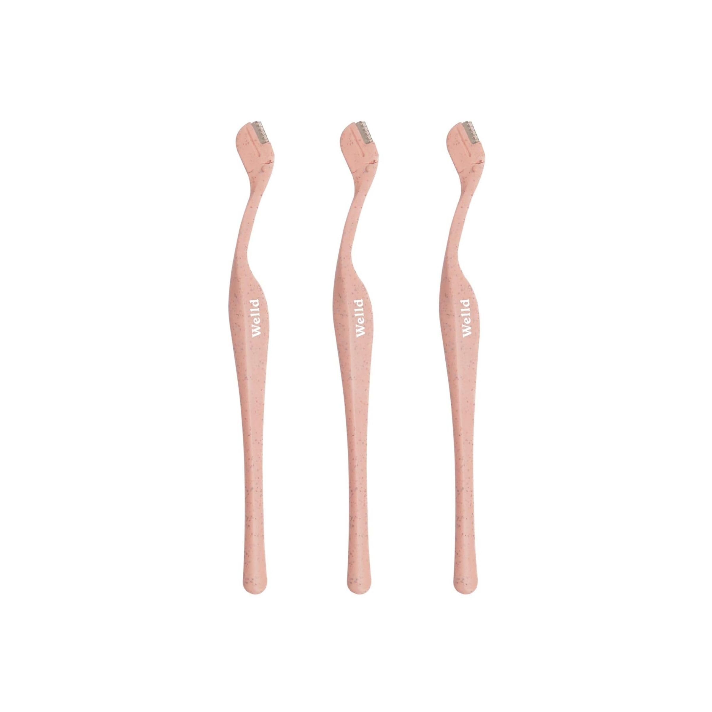 Welld Eyebrow Touch Up Razors, Precision Control For Removing Unwanted Facial Hair And Dermaplaning, Dermaplane Blade For Face, Stainless Steel, Dispossable, Ideal For Men And Women, Pack of 3