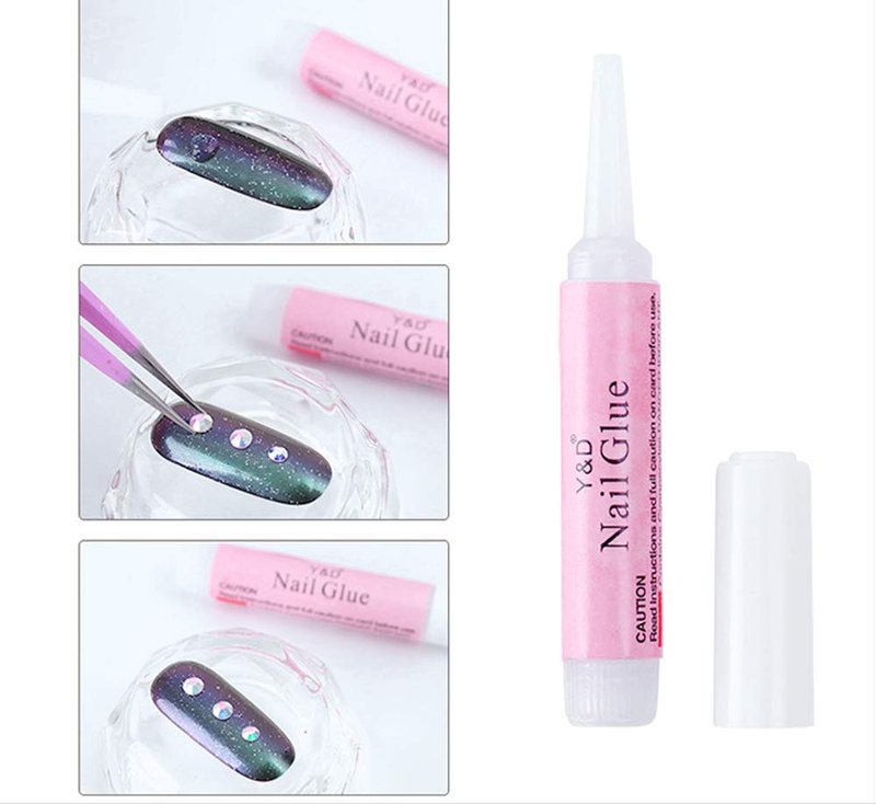 XICHEN 50 bottles Professiona Nail Art Glue for Beauty False Adhesive Transfer Tips Decorations Adhesive Transparent 2 ML(0.07 oz)/bottles,nail supplies for nail techs