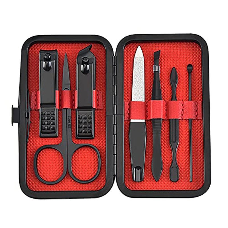7pc Manicure Set Stainless Steel:Ultimate Travel Essentials Nail Kit-Perfect Gifts for Everyone-Premium Nail Clippers for Men Manicure Kit for Women,Personal Care Products Gifts for Boyfriend