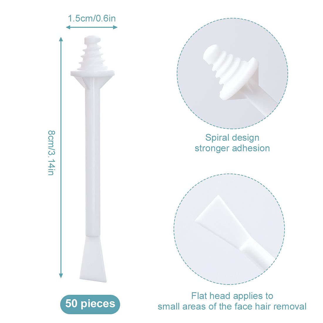 Plastic Wax Applicator Sticks and Disposable Spatulas - 50 Pieces for Nostril Cleaning, Nose Hair Removal, and Waxing