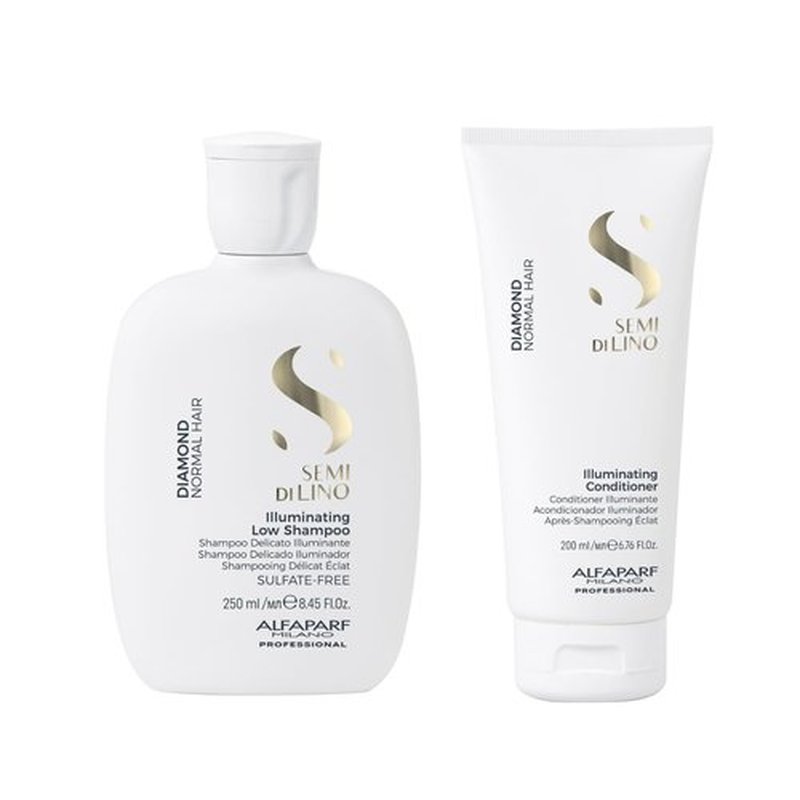 **Semi Di Lino Diamond Shampoo & Conditioner Set | Argan Oil & Shea Butter Infusion for Color-Treated Hair**