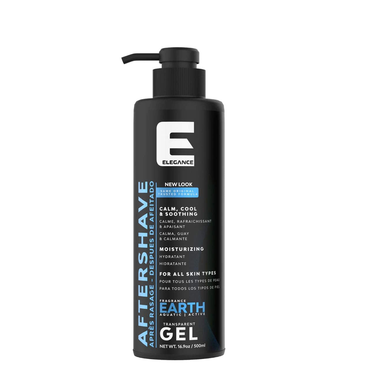 Elegance After Shave Lotion for Men, 500ml, Earth (Blue), Real Shaving Relief, After Shave that Hydrates and Revitalizes your Skin, 16.9 Oz Earth Blue)