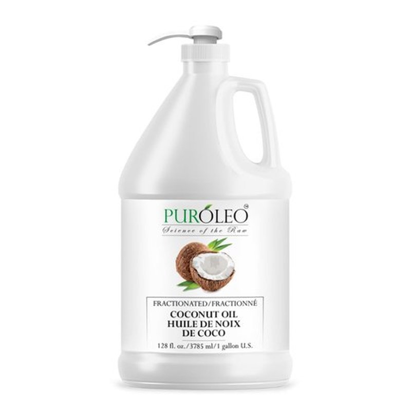 PUROLEO Fractionated Coconut Oil 128 Fl Oz/3784 ML (Packed in Canada) 100% Natural and odorless Moisturizer & Carrier Oil l Hair Skin Body, Aromatherapy, Massage, Makeup Remover