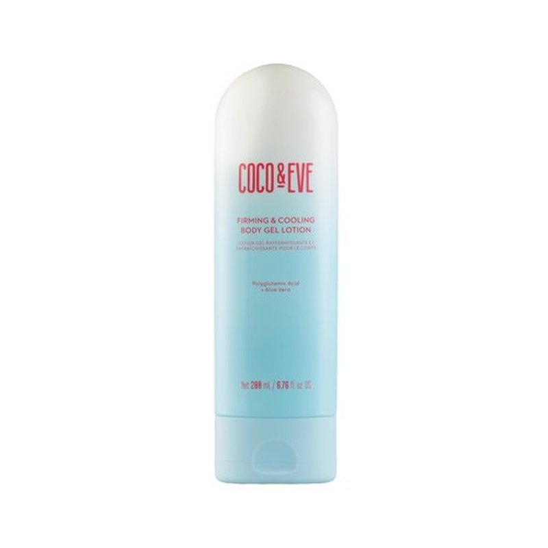 Coco & Eve Firming & Cooling Body Gel Lotion — Aftersun Care with Aloe Vera, Polyglutamic Acid for Sunburn Relief, Hydration & Skin Recovery. Soothing Moisturiser for Sun-irritated Skin. (6.76 fl oz)