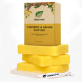 Uselective 3 Pack Lemon & Turmeric Soap Bar for Dark Spots - Powered by Kojic Acid & Vitamin C and Deeply Moisturizing with Shea Butter - SLS Free