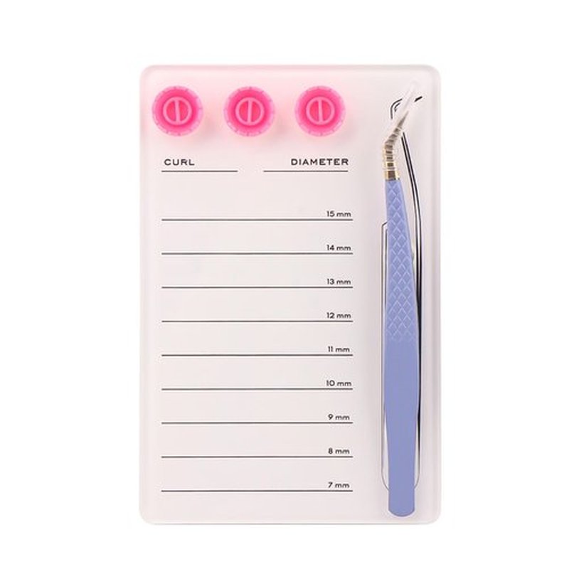 Mekupeu Acrylic Eyelash Extension Pallet Kits, Grafting False Eyelash Organizer Extension Pad Lash Tray,Magnetic Tweezer Holder - Durable Eyelash Extension Storage Organizer (White Sets)