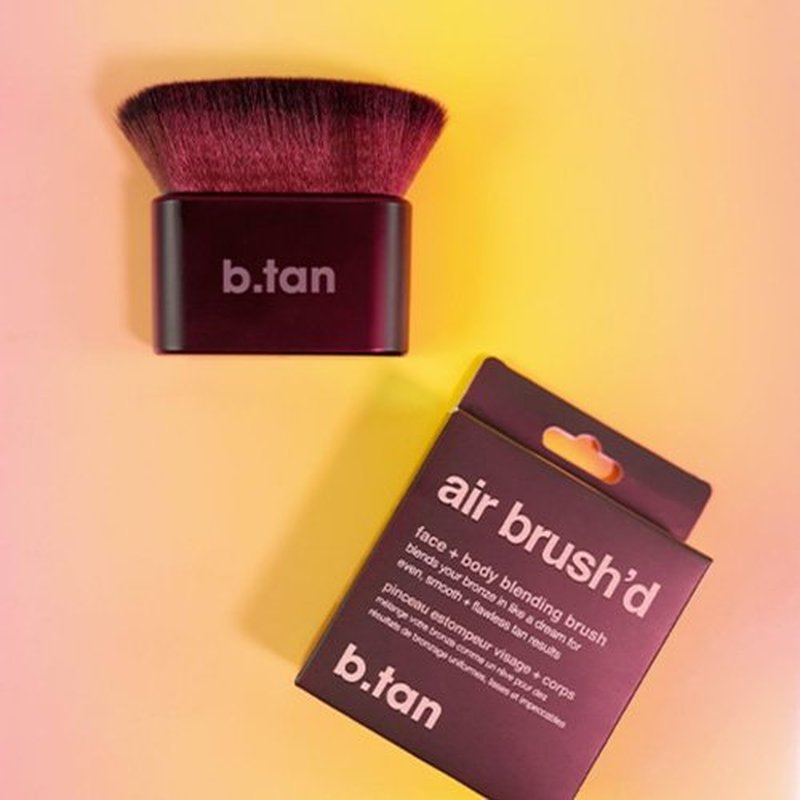 b.tan Self Tanning Kabuki Brush - Flawless Air Brush Applicator for Makeup & Cream, Big Fluffy Angled Top