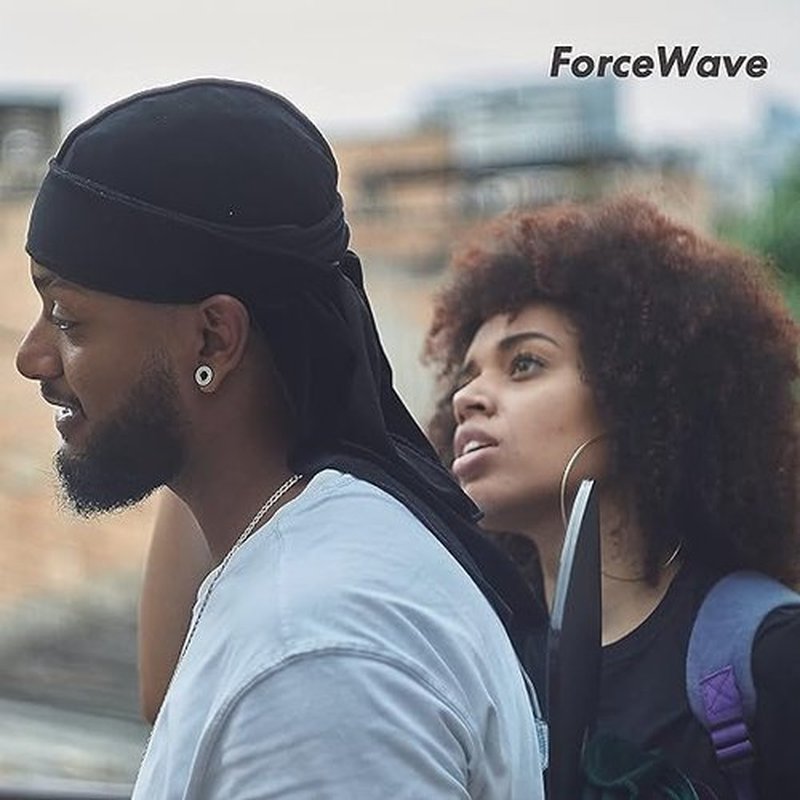 ForceWave Velvet Durags for Men Premium Du Rags Pack of 4 for Men Women with Long Tail and Wide Strap (Black Red Blue Green)