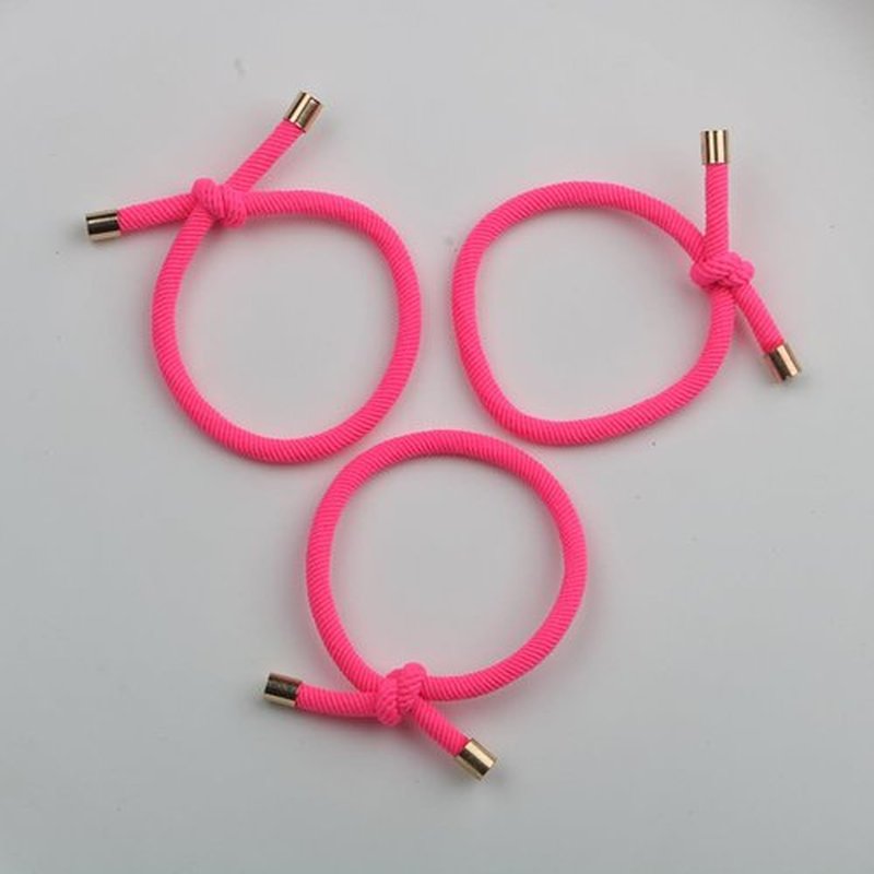 14PCS Hair Ties Elastics Stretchy Knotted Hair Ties Ponytail Holders for Women Girls Elastic Hair Rubber Bands for Thin Thick Wavy Curly Straight Long Hair (Neon Pink)