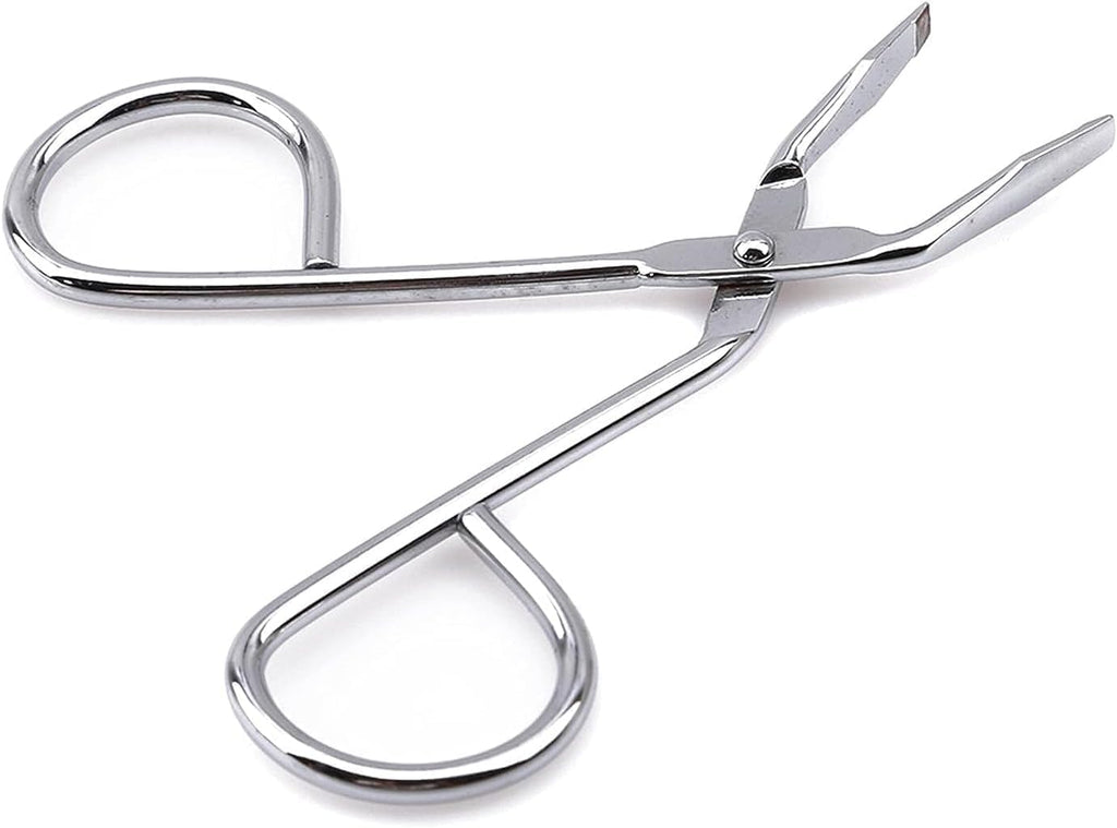 Silver Professional Stainless Steel Eyebrow Tweezers and Scissors Set, Hair Removal and Grooming Tools