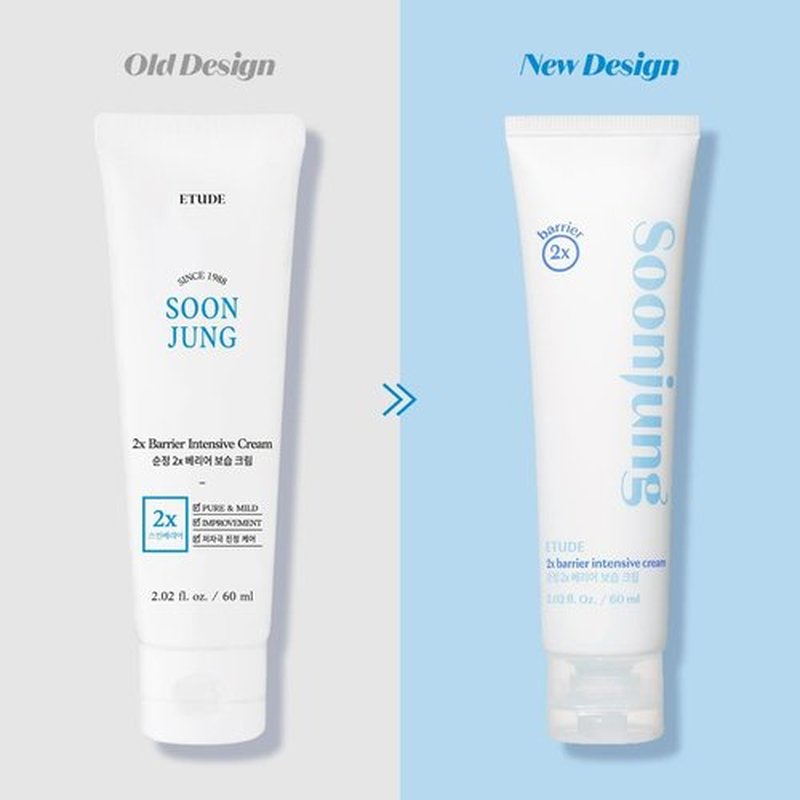 ETUDE SoonJung 2x Barrier Intensive Cream - Light Texture Vegan Face Moisturizer for Sensitive Skin (2.02 fl oz)