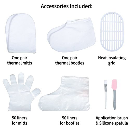 ForPro Nurture Digital Paraffin Bath Kit, All-In-One Paraffin Wax Kit for Hands and Feet, Includes 3 Lb. Paraffin Wax, Thermal Mitts & Booties, 100 Liners and Accessories