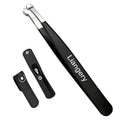 Liangery Manual Nose Hair Trimmer for Men Women- Stainless Steel Precision Blades, Leather Case, Tweezers Style Nasal Cutter, Eyebrow, Ear & Facial Grooming Tool (Tarnish)