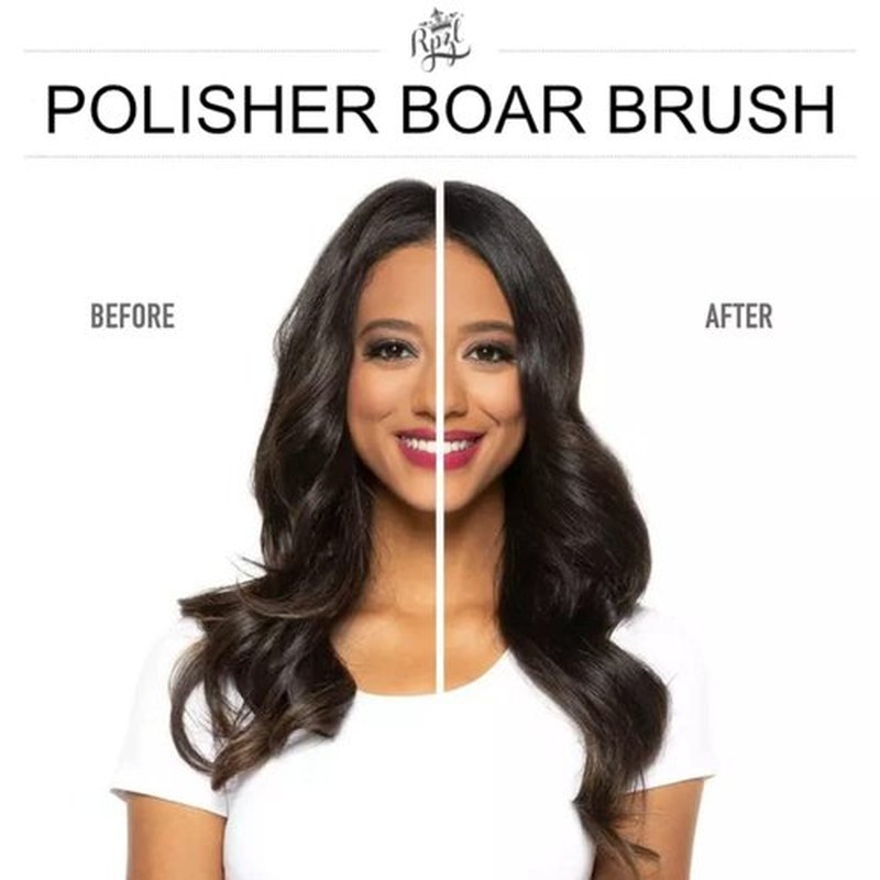 RPZL Boar Bristle Brush - Cushioned Styling Tool for Smoothing & Polishing All Hair Types - Wet or Dry