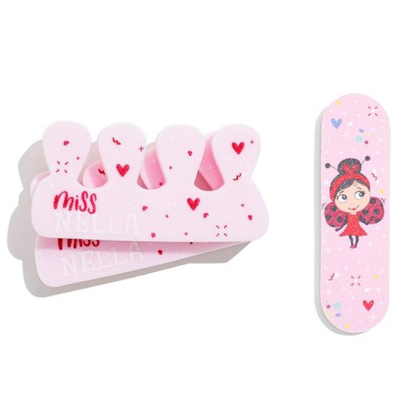 MISS NELLA NAIL KIT & NAIL POLISH- Accessories set for kids Nail Varnish- peel off nail polish, nail stickers, tattoos, nail filer & toe separators- all designed foe children hands & toes