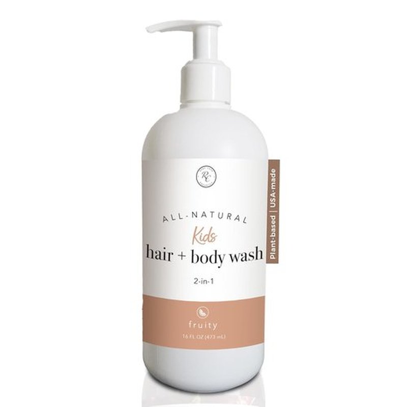 Rowe Casa Organics 2-in-1 Kids Hair & Body Wash - Therapeutic Essential Oils & Fruity Scent | 16 Fl. Oz