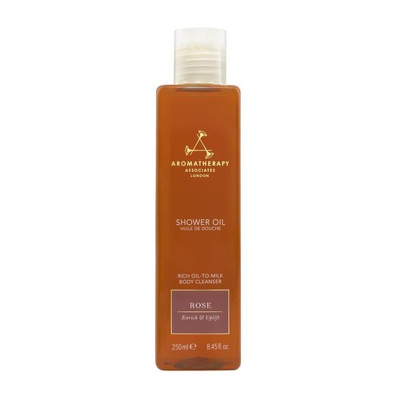 Aromatherapy Associates Rose Shower Oil. Soothing Blend of Rose, Geranium and Palmarosa Essential Oils to Cleanse, Nourish and Moisturize (8.45 fl oz)