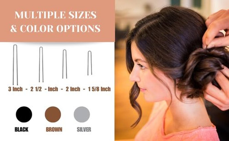 Amish Valley Products Straight Stainless Steel Heavy Duty Snagless Hairpins Handmade Hair Pin (Brown, 3 Inch)