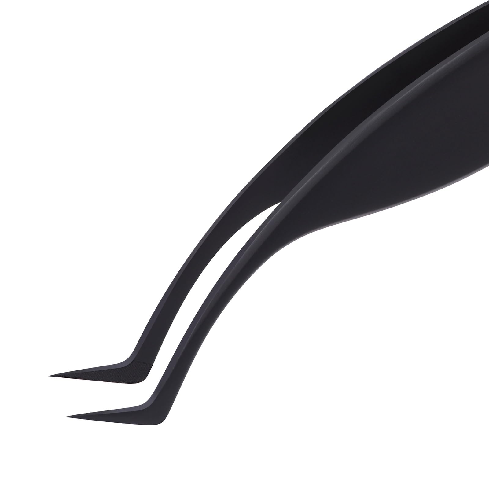 Lash Extension Tweezers, Professional Fiber Tip Lash Tweezer Set for Classic & Volume Lashes, High Precision Eyelash Tweezers Kit– Black Set of 2, Ideal for Lashes Artists