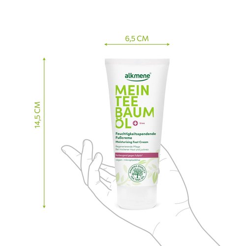 Alkmene Intensive Foot Repair Cream, Feet Cream with Tea Tree Oil, Vegan and Paraben-Free Foot and Heel Cream for Rough, Dry and Cracked Feet, Soothes and Deodorizes, 100 ml