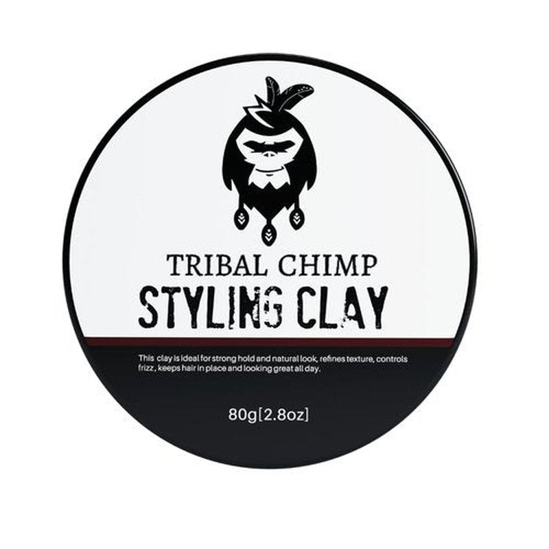 Tribal Chimp Hair Styling Clay – Super Strong Hold Matte Clay for Men & Women, Non-Sticky, Textured, Instant Volume & Thickening, Ideal for all Hair Types, Citrus Scent, 80g