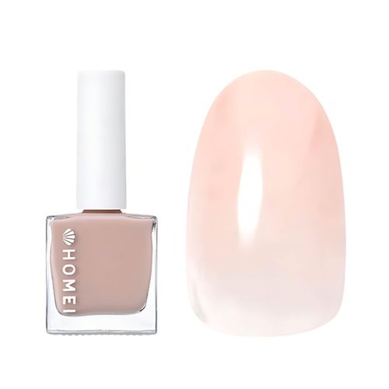 HoMei Nail Gel Strengthener for Women with Aloe Vera, Tea Tree Oil & Keratin from Japan for 5-in-1 Nail Set Including Base Coat, Hardener, Top Coat & Nail Care, No UV Light Needed, Nude Pink