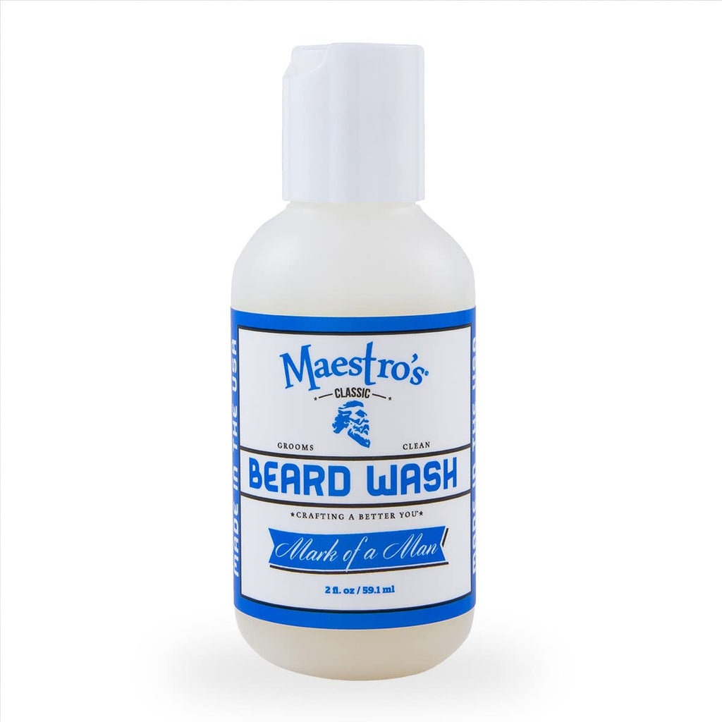 Maestro's Classic BEARD WASH | Anti-Itch, Deep Cleaning, Non-Drying, Fully Hydrating Gentle Cleanser For All Beard Types and Lengths- Mark of a Man Blend, 8 Ounce