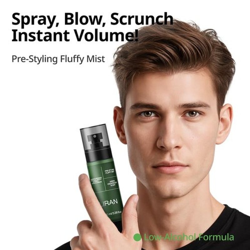 LIRAN Volumizing Prep Spray - 100 ml Green Cedarwood Scent for Instant Volume & Matte Finish