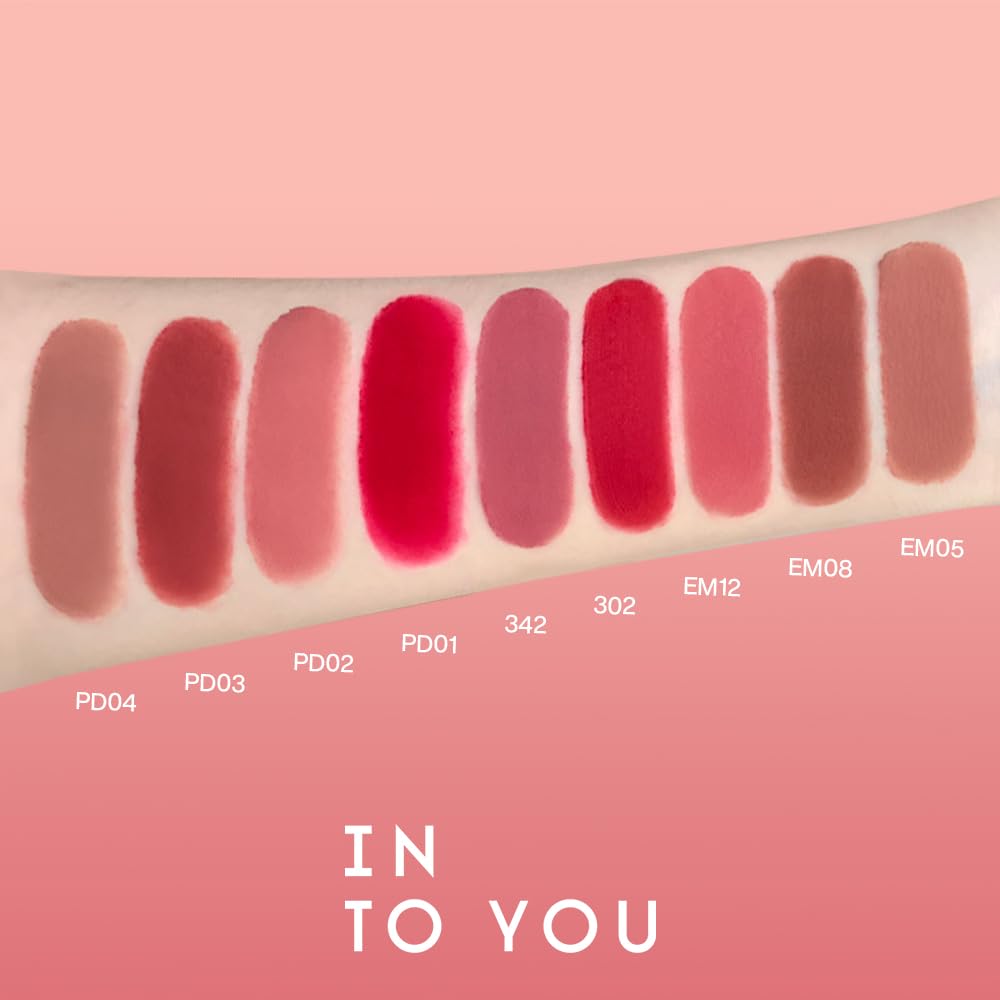 INTO YOU Matte Liquid Lipstick for Women, Canned Long Lasting Pink Lipstick Waterproof with Lip Brush, No Transfer, High Pigmented with Lightweight Lip Mud Texture(342)