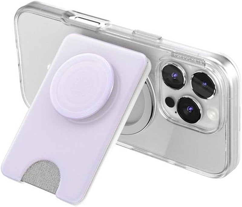 PopSockets Kick-Out Wallet for MagSafe - Adjustable Kickstand & Magnetic Stand | Opalescent White