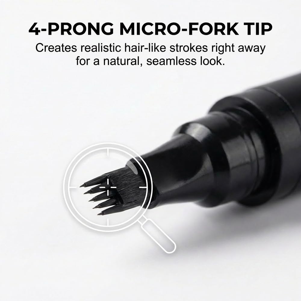 Beard Pen Filler for Men, Waterproof Beard Pencil for Patchy Beard, Natural Looking Beard Marker for Filling Beard and Hairline, Long Lasting Grooming Tool (1, brown)