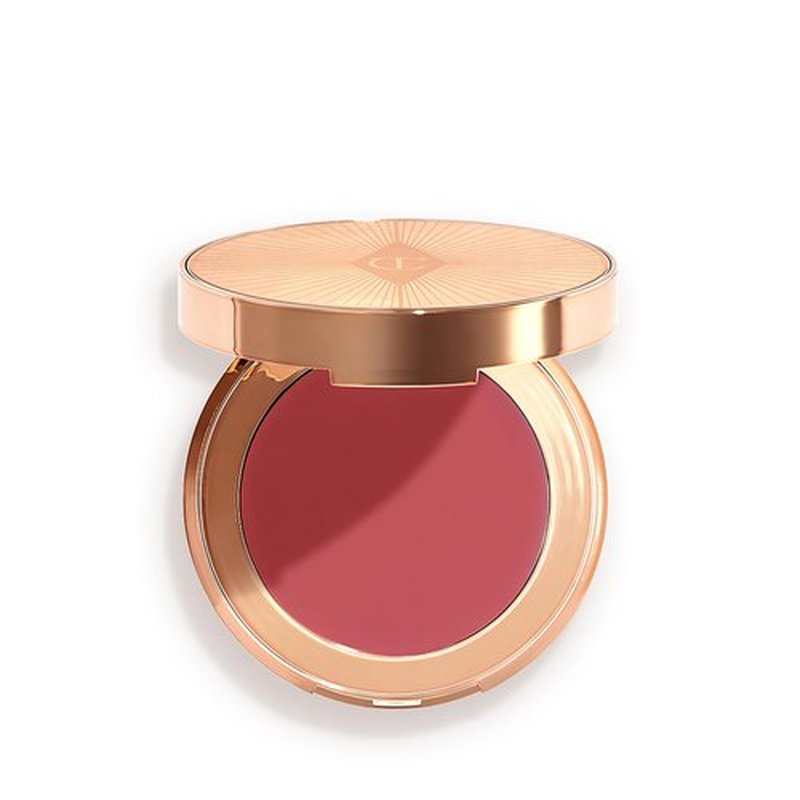 Charlotte Tilbury Pillow Talk Lip & Cheek Cream Blush - Hydrating Makeup for Dewy Finish - Enriched with Vitamin E & Beeswax