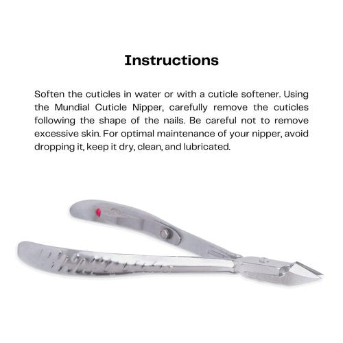 Professional Cuticle Nipper Mundial 775 - Brazilian Manicure Quality Full Jaw with Anti-Slip Handle Stainless Steel Trimmer Cutter for Fingernails and Toenails