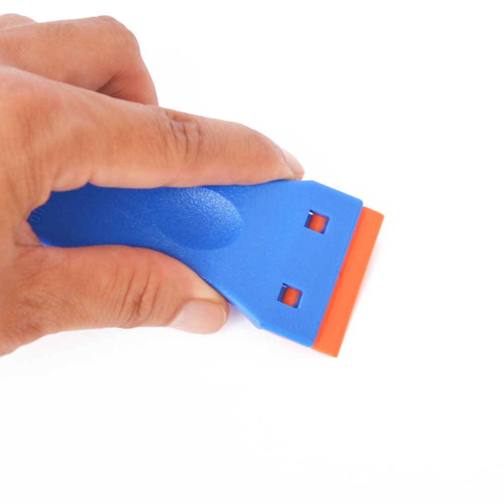 EHDIS 1.5" Plastic Razor Scraper with 10pcs Double Edged Plastic Blades for Removing Labels Stickers Decals on Glass Windows