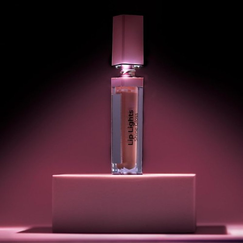 MCoBeauty Lip Lights Shine Gloss Clear - High Shine Glass Finish Lip Gloss with Built In LED Light and Mirror - Moisturizing Lightweight Non Sticky Formula for Glossy Lips - Vegan Cruelty Free Makeup