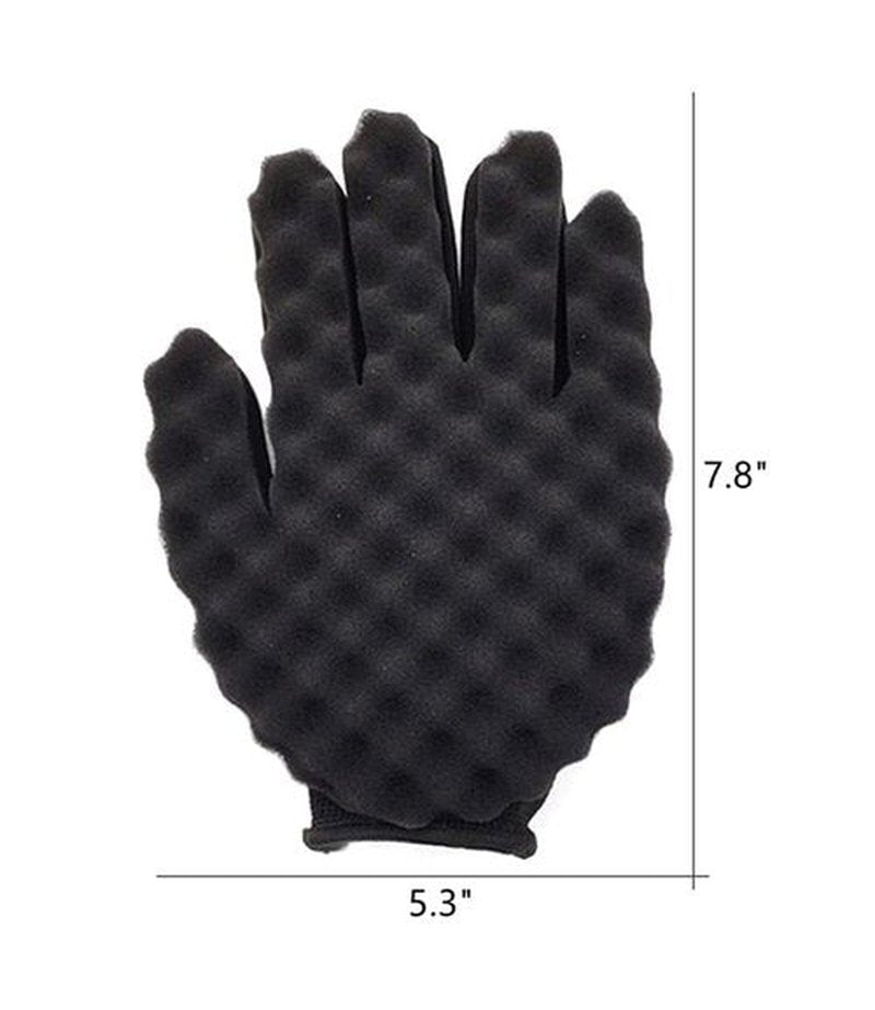 Hair Sponge Set, Magic Curl Glove, Afro Brush, Metal Pick Comb, and Twist Comb for Hairstyling (Black-6Pcs)