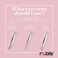 Rubis Classic Stainless Steel Slanted Tweezers for Precise Eyebrows and Hair Removal, 1K105, White,Rubis Switzerland Swiss Made World Renowned Precision