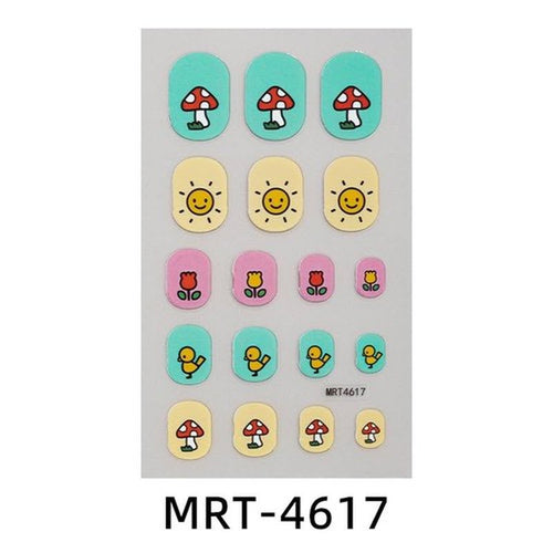 10Sheets Colorful Kid Nail Stickers Full Nail Wraps for Kids Girls Self Adhesive Nails Strips for Nail Art Decoration Fun Including Rainbow Heart Rabbit Flower Fruit Moon Sun for Age 7 and Older…