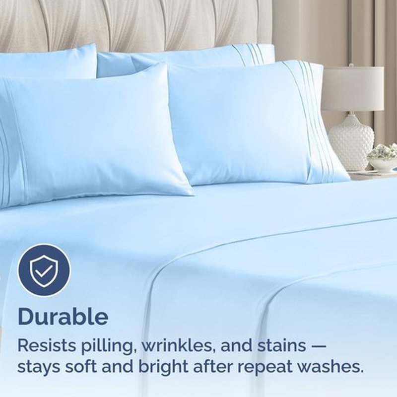King Pillow Cases by Ultra Soft | Hotel Quality, Wrinkle-Free, Stain Resistant - 8 Piece Set in Light Blue