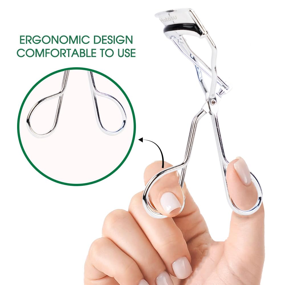 Hotosu Stainless Steel Eyelash Curlers, Lash Curler for Long-Lasting Lift