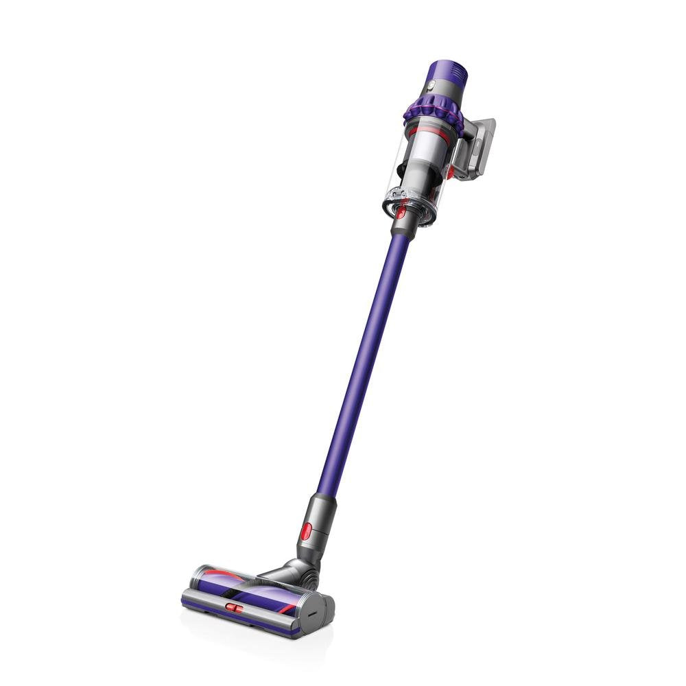 Dyson V10 Cordless Stick Vacuum Cleaner: 14 Cyclones, Fade-Free Power, Whole Machine Filtration, Hygienic Bin Emptying, Wall Mounted, Up to 60 Min Runtime, Purple