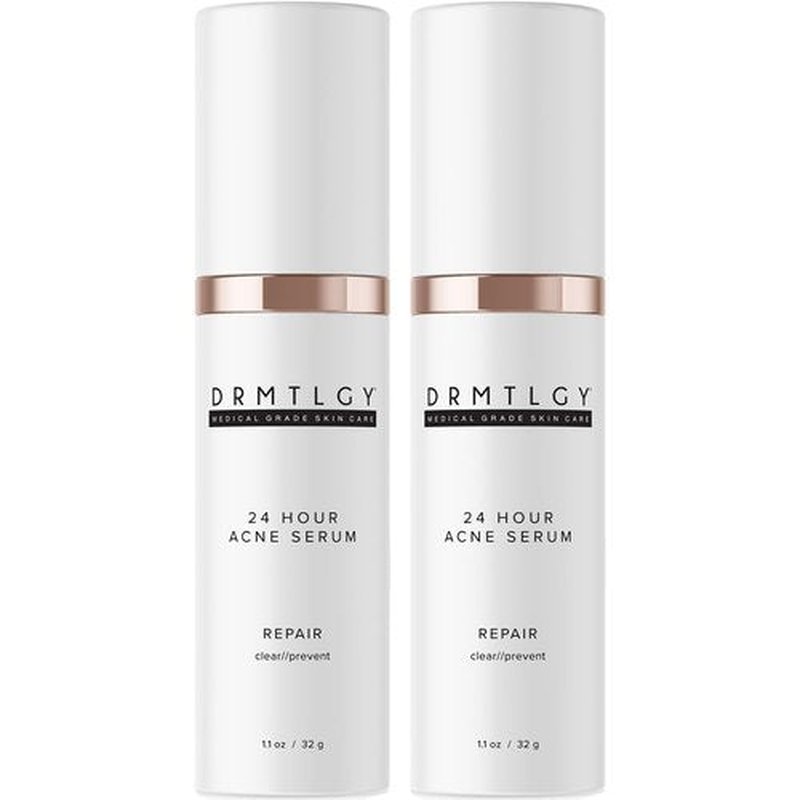 DRMTLGY Acne Spot Treatment and Cystic Acne Treatment. Acne Serum with Micronized Benzoyl Peroxide 5% and Glycolic Acid. 1.1 oz, 2 pack