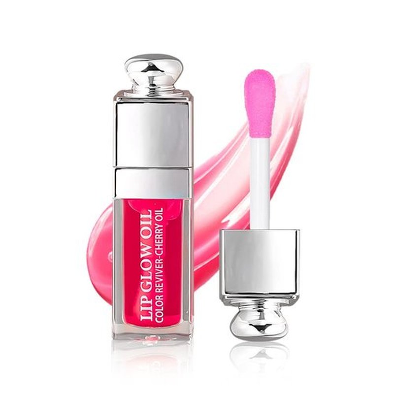 GECOMO Hydrating Lip Glow Oil - Nourishing Tinted Lip Gloss for Lightening Lip Lines | Raspberry, 0.2 Oz