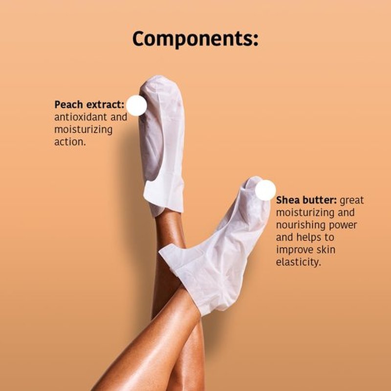 IROHA NATURE Repairing Foot Mask Socks with Peach & Shea Butter | 4 Pairs | Deep Hydration & Instant Repair | For Dry & Cracked Feet | Natural & 100% Vegan | Proven Results