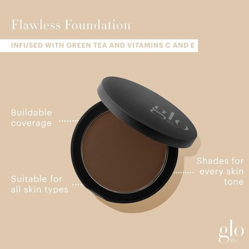 Glo Skin Beauty Pressed Powder Foundation - Cocoa Medium | Buildable Coverage & Long-Lasting Finish
