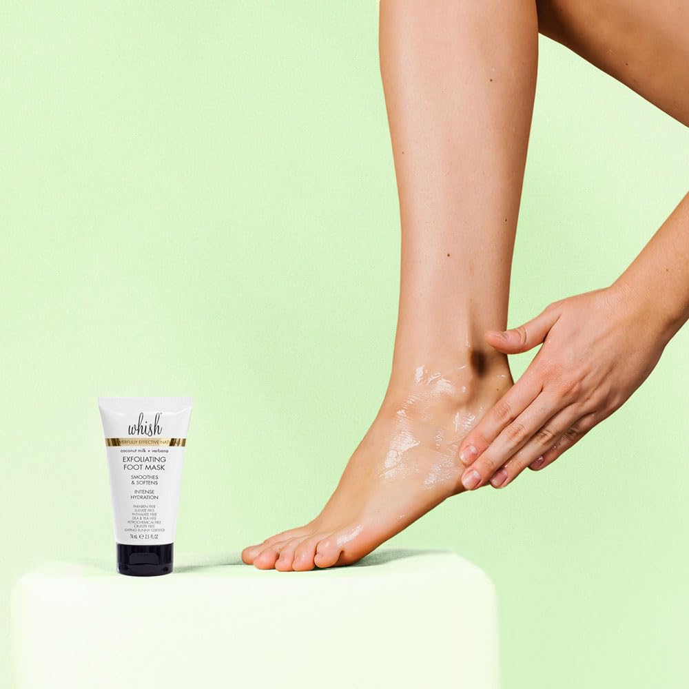 Whish Coconut Milk + Verbena Exfoliating Foot Mask - Smoothes & Softens, Intense Hydration