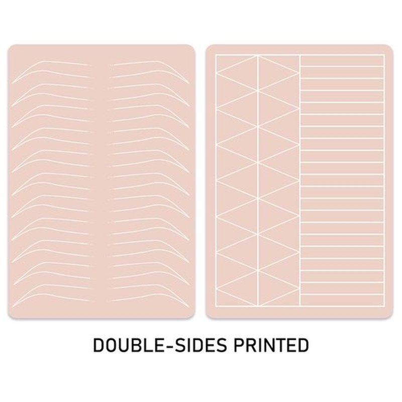 Lencharm 5PCS Double Sides Silicone Practice Skin Permanent Makeup Tattoo Microblading Microshading Practice Fake Skins for Tattooing Brows Ombre Eyebrows Tattoos